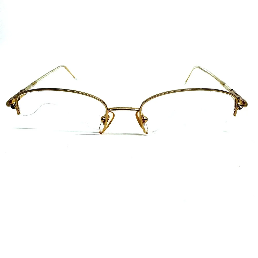 GENNY‎ MOD.748-B 5001 Eyeglasses Frame Italy Half Rim 51-18-135 Gold/Clear H9974